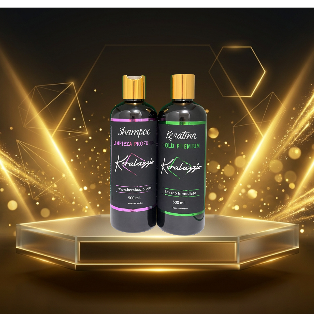 1/2 Keratina Gold + 1/2 shampoo antiresiduos
