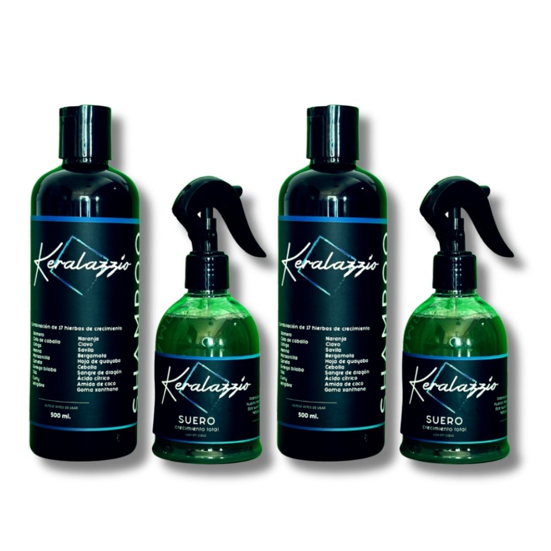 Kit x2 Crecimiento Acelerado Keralazzio Shampoo y Suero
