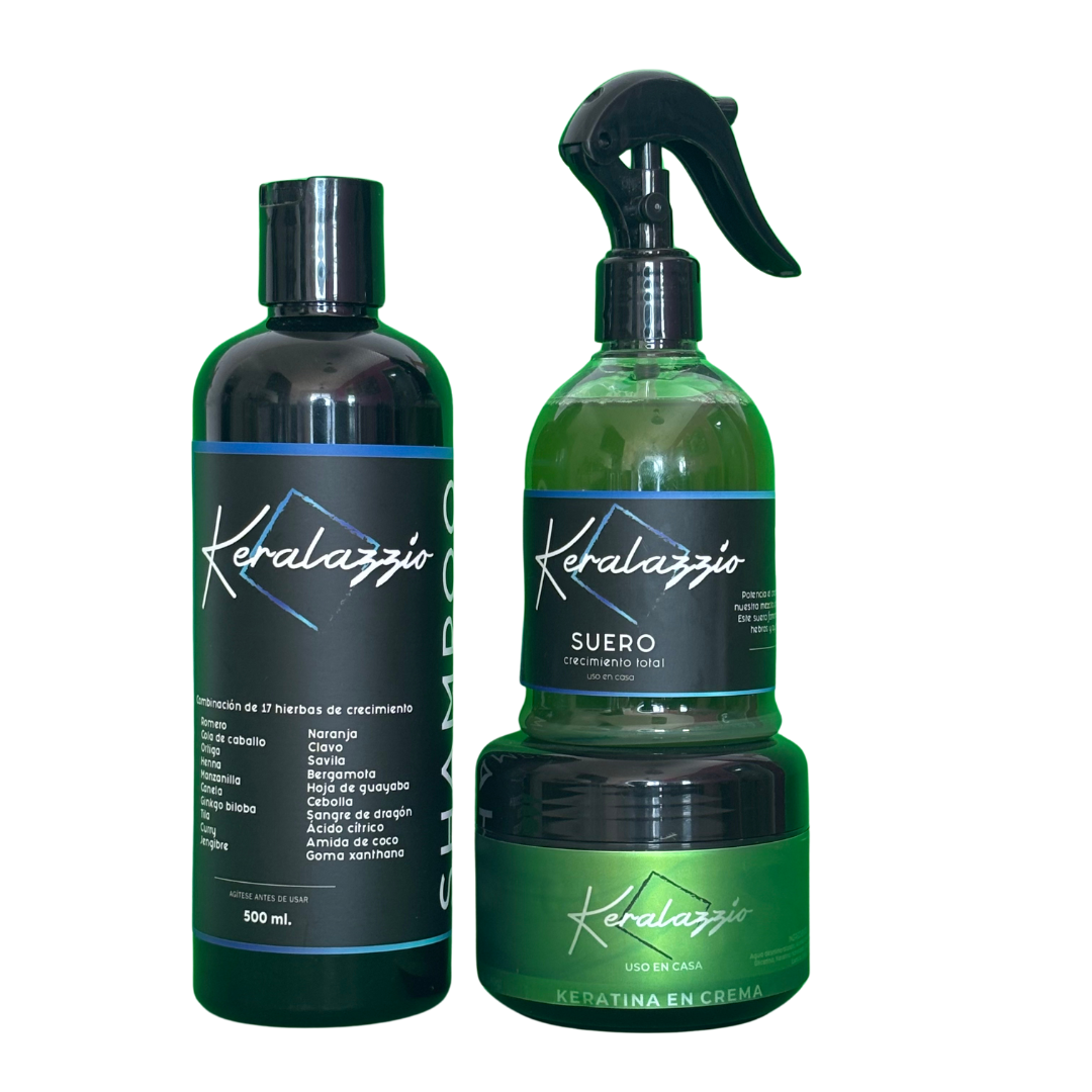 Kit Crecimiento total  Premium - Shampoo + Suero + Keratina