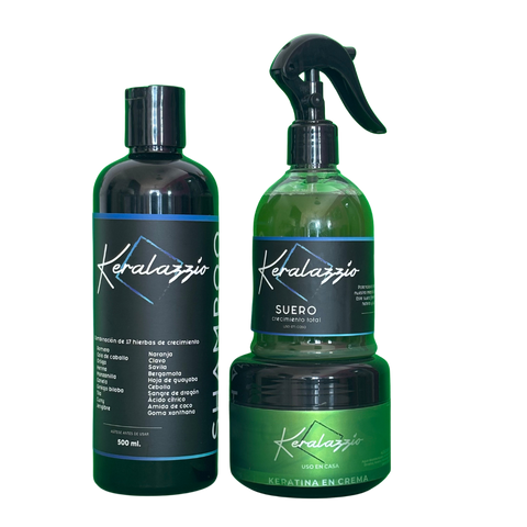 Kit Crecimiento total  Premium - Shampoo + Suero + Keratina
