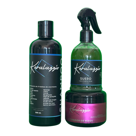 Kit Crecimiento total  Premium - Shampoo + Suero + Activador de Rizos